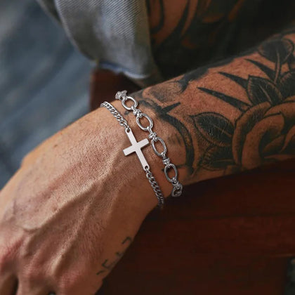 Aureli Signature Cross Bracelet