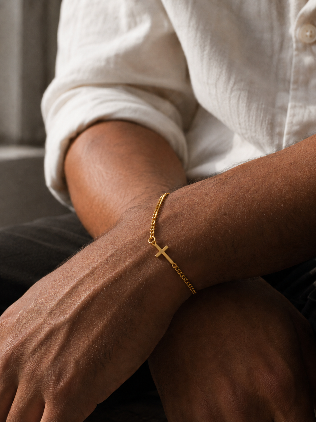 Aureli Signature Cross Bracelet - Gold