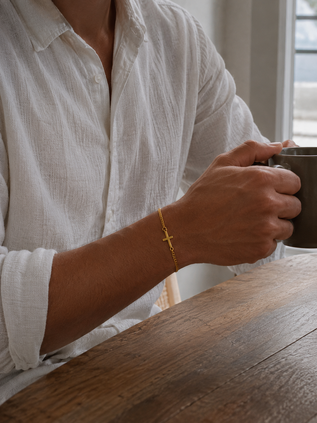 Aureli Signature Cross Bracelet - Gold