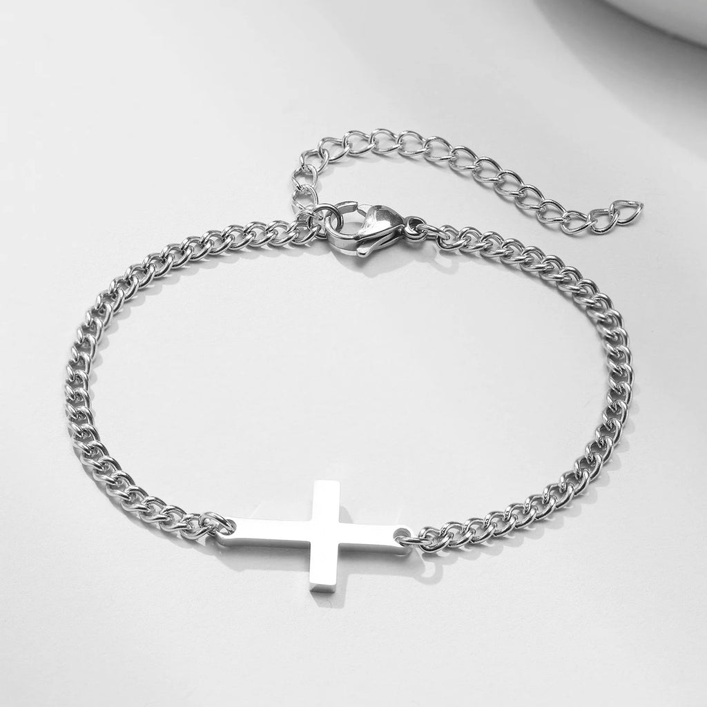 Aureli Signature Cross Bracelet - Silver