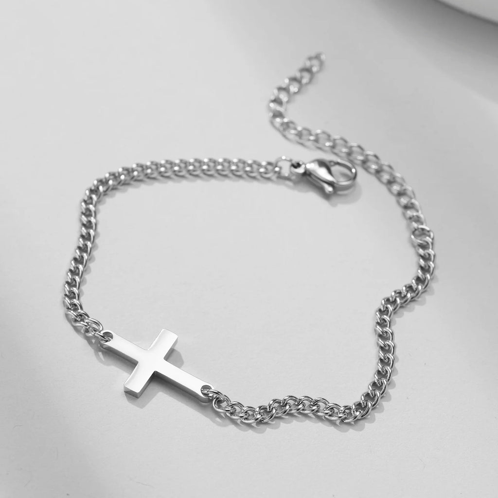 Aureli Signature Cross Bracelet - Silver
