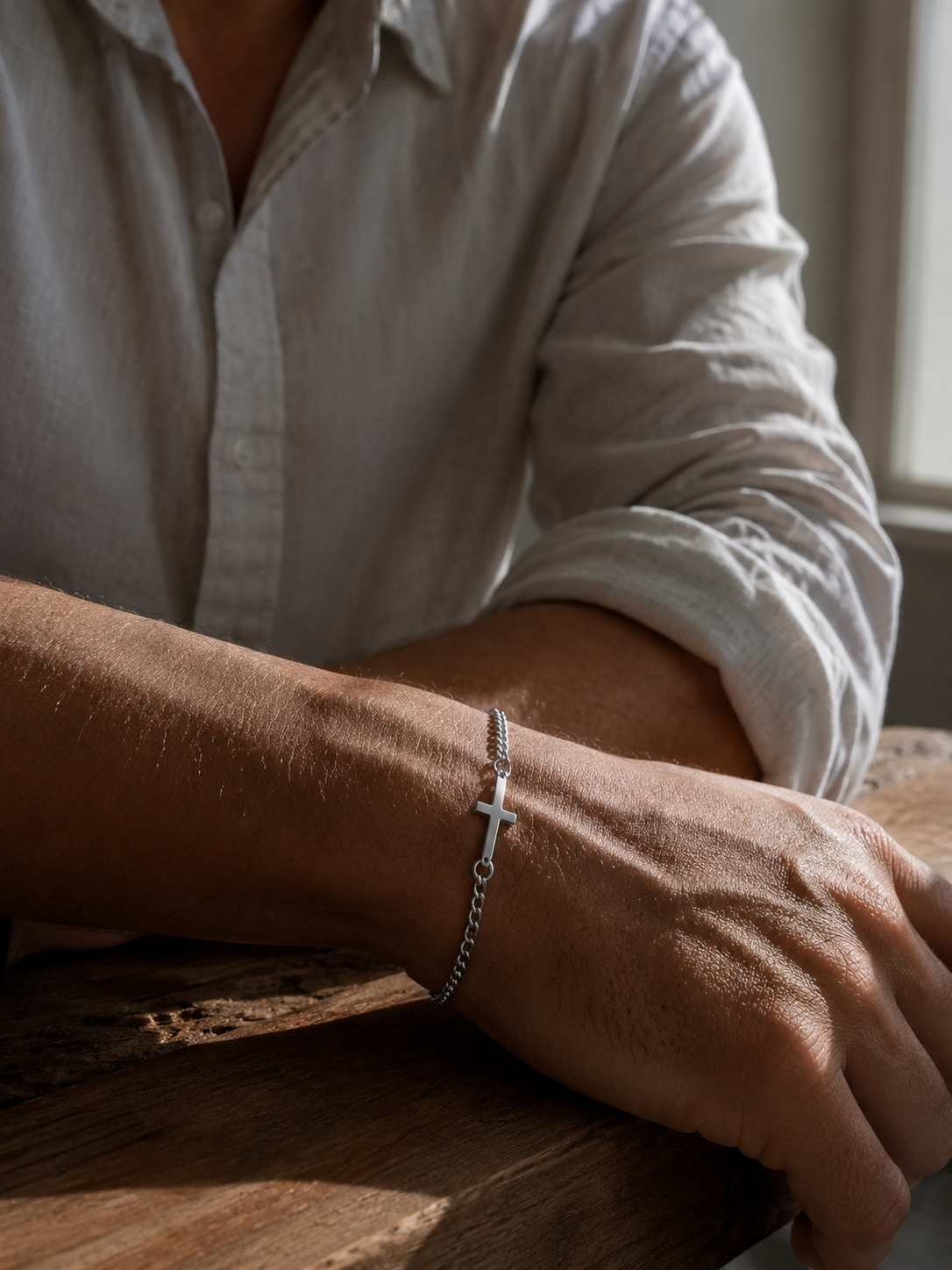 Aureli Signature Cross Bracelet - Silver