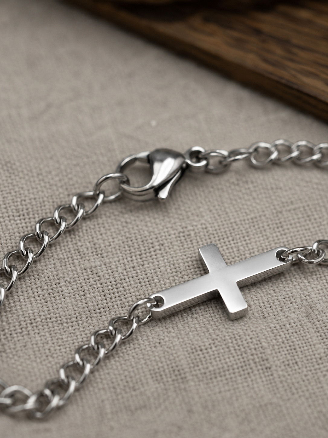 Aureli Signature Cross Bracelet - Silver